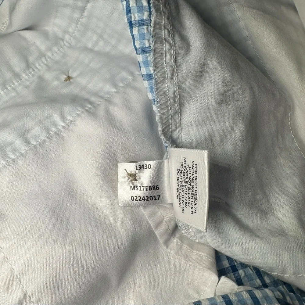 Peter Millar Crown Sport Lightweight Performance Seersucker Shorts Plaid Blue 34